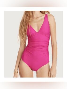 J. Crew Women’s Ruched V-neck One-piece Swimsuit - Size 6